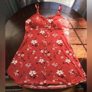 No Boundaries Burnt Sienna Floral Print Midi Dress